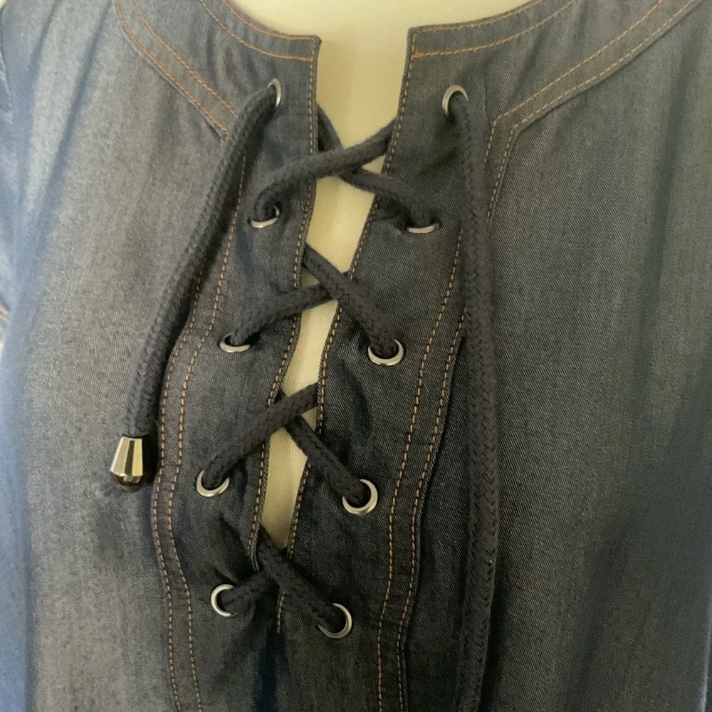 Appraisal Chambray Shift Dress Size‎ 6 Blue - Picture 4 of 7